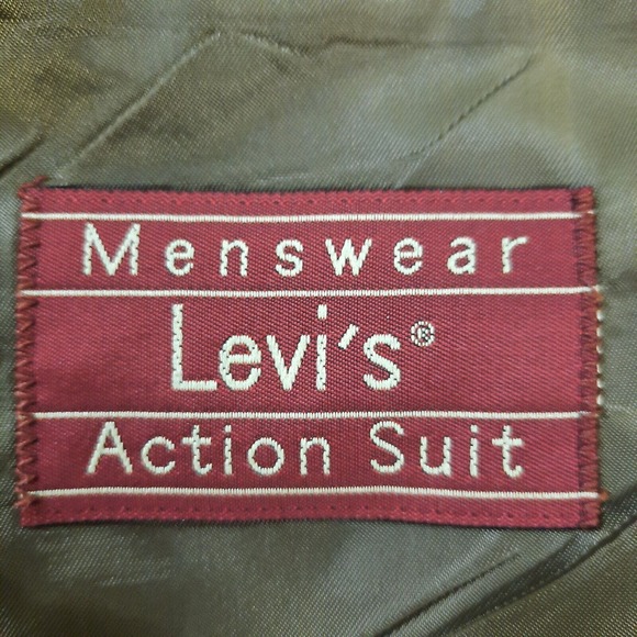 Mens Sport Coat Blazer Suit Jacket 39R 43" Beige Brown 2 Button Wool Levis Mint - Picture 10 of 12